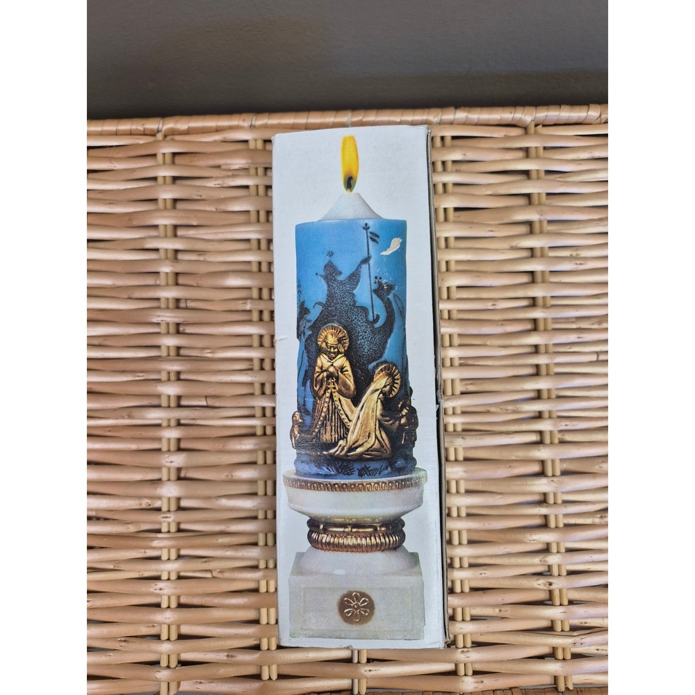 Vintage Christmas Adoration Nativity Candle Holder Holy Family Hong Kong NOS